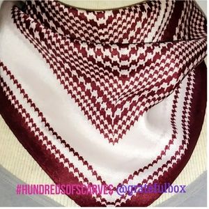Wine Geometric Silky Square Scarf